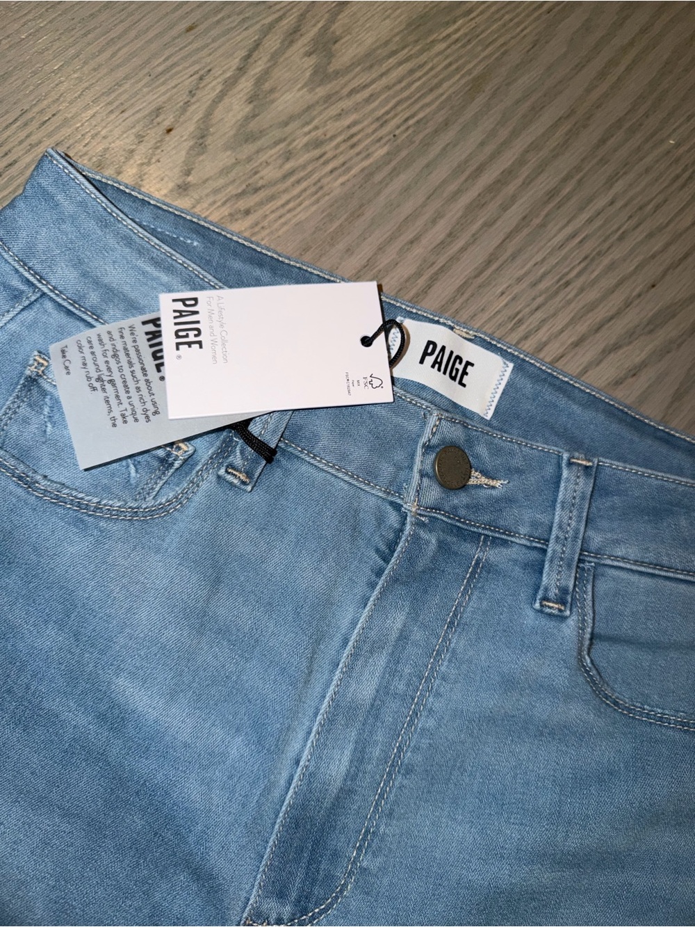 PAIGE light blue wide leg jeans Sz 27 - Picture 2 of 5